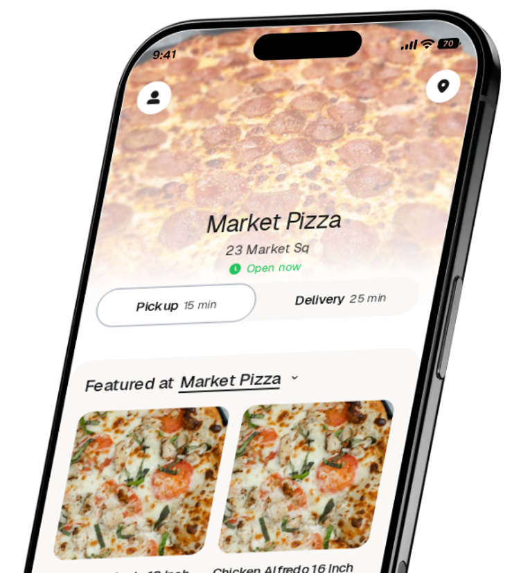 Market Pizza app preview